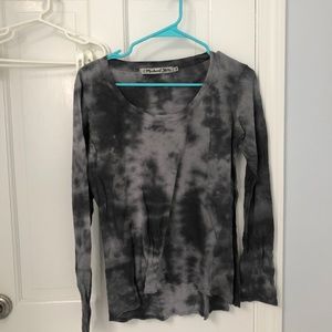 Michael Stars Grey and Black Tie Dye Long Sleeve